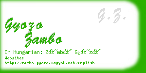 gyozo zambo business card